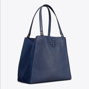 Tory Burch McGraw Suede & Leather Satchel Tote